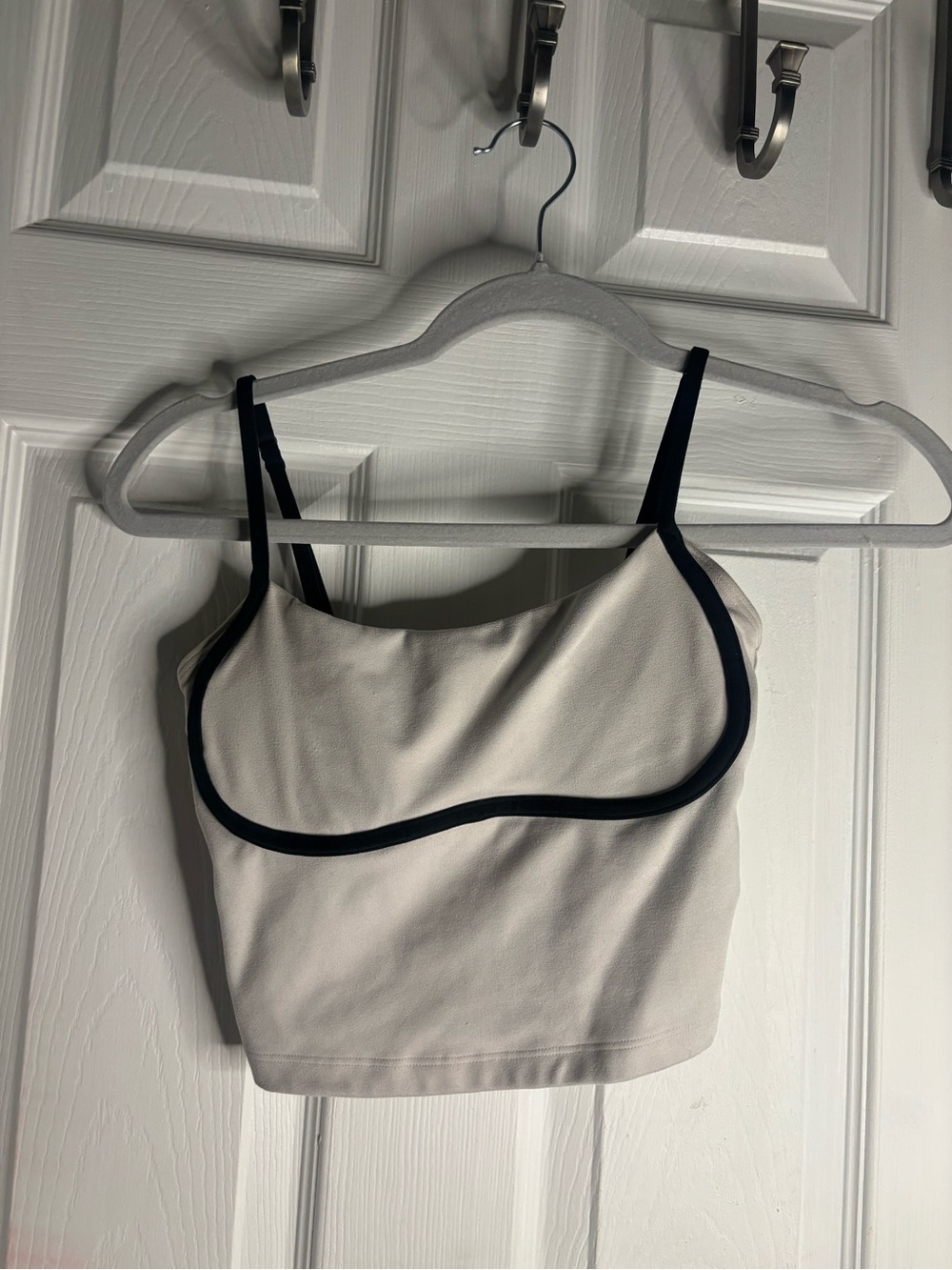 Gilly Hicks Cream Cropped Cami with Black Trim